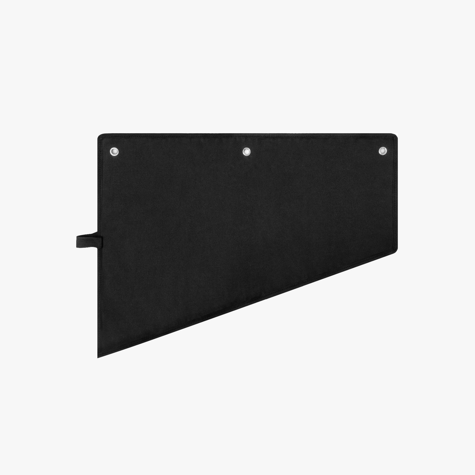 Black back of the canvas tool roll with three eyelets