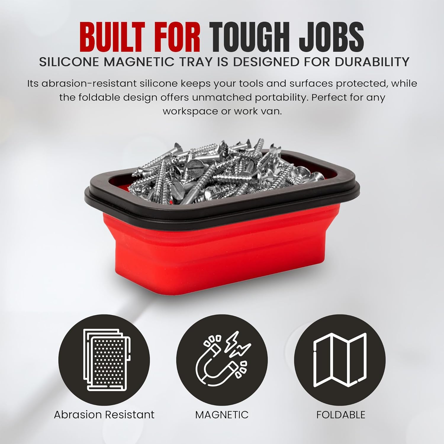 Tool roll bag for mechanics,Durable tool organizer bag,Compact tool roll storage,Magnetic parts tray,Magnetic tray for screws and bolts,Magnetic tray for screws and bolts,Heavy-duty tool roll bag,Small parts magnetic organizer,Tool roll with compartments,Magnetic tray for workshop use