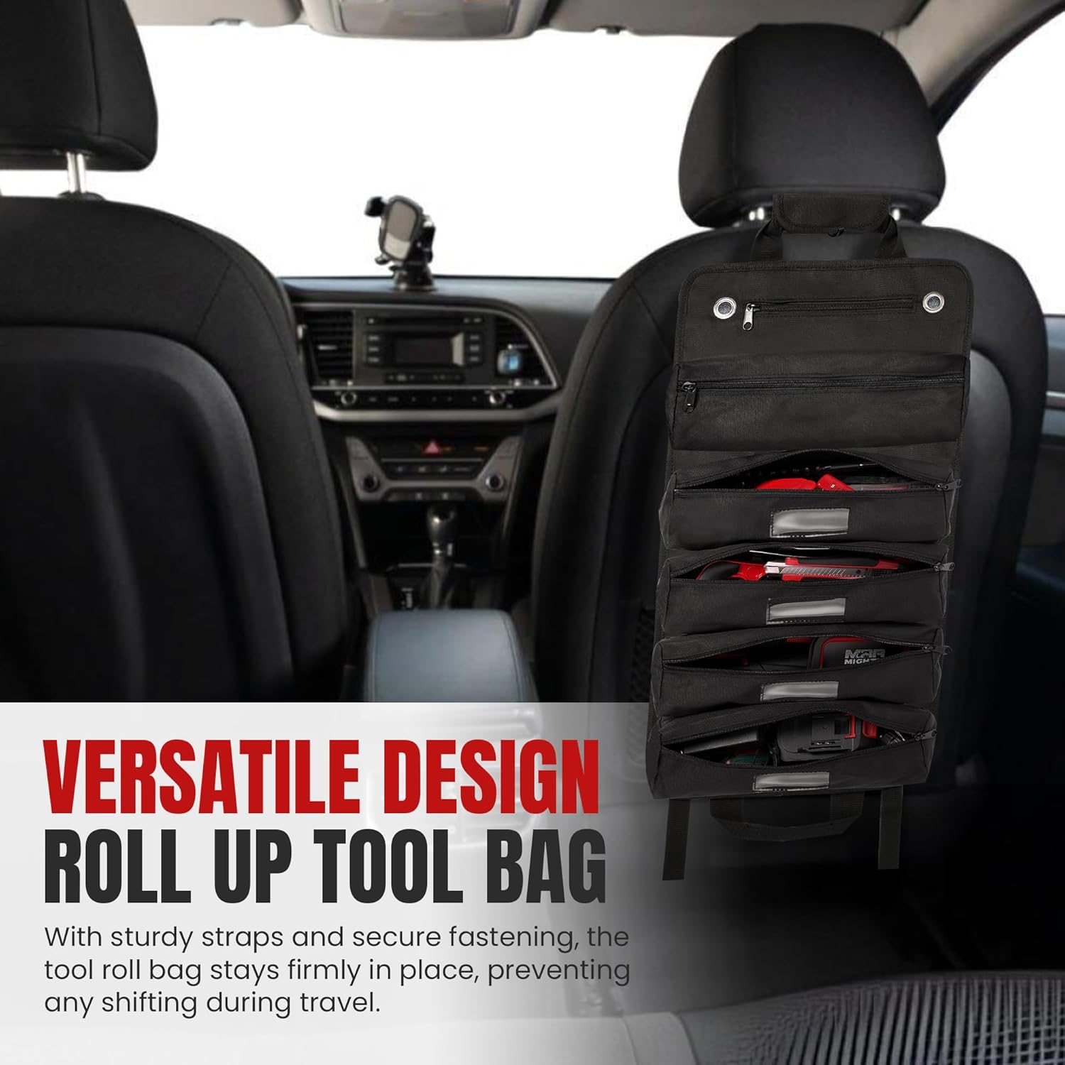 Tool roll bag for mechanics,Durable tool organizer bag,Compact tool roll storage,Magnetic parts tray,Magnetic tray for screws and bolts,Magnetic tray for screws and bolts,Heavy-duty tool roll bag,Small parts magnetic organizer,Tool roll with compartments,Magnetic tray for workshop use