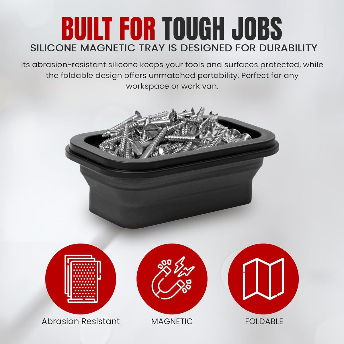 Tool roll bag for mechanics,Durable tool organizer bag,Compact tool roll storage,Magnetic parts tray,Magnetic tray for screws and bolts,Magnetic tray for screws and bolts,Heavy-duty tool roll bag,Small parts magnetic organizer,Tool roll with compartments,Magnetic tray for workshop use