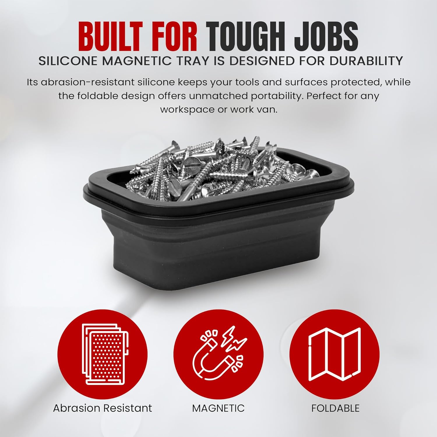 Tool roll bag for mechanics,Durable tool organizer bag,Compact tool roll storage,Magnetic parts tray,Magnetic tray for screws and bolts,Magnetic tray for screws and bolts,Heavy-duty tool roll bag,Small parts magnetic organizer,Tool roll with compartments,Magnetic tray for workshop use