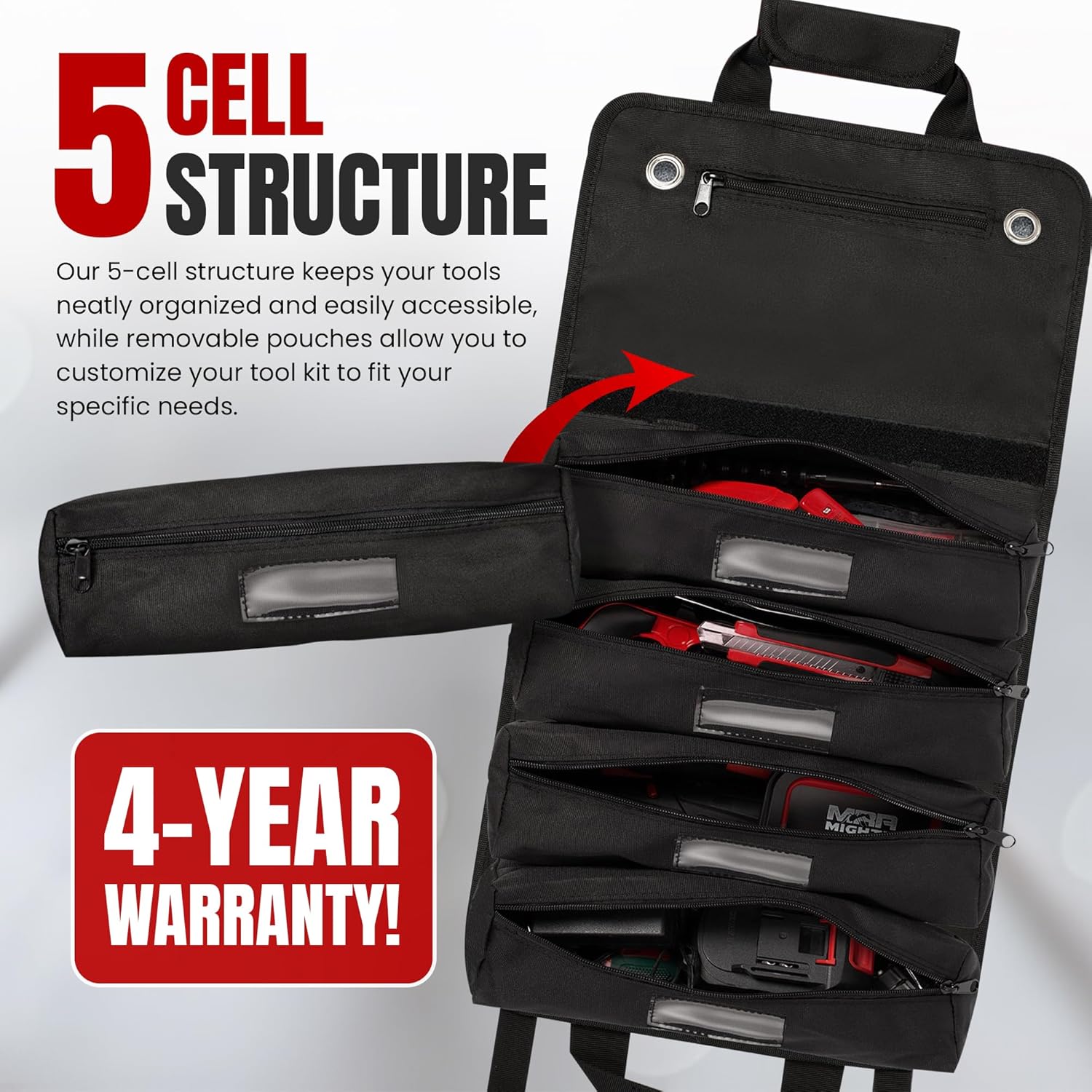 Tool roll bag for mechanics,Durable tool organizer bag,Compact tool roll storage,Magnetic parts tray,Magnetic tray for screws and bolts,Magnetic tray for screws and bolts,Heavy-duty tool roll bag,Small parts magnetic organizer,Tool roll with compartments,Magnetic tray for workshop use