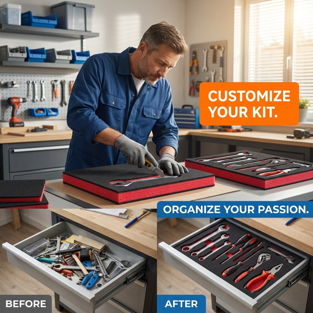 Custom-Fit Tool Box Shadow Foam Inserts (4-Pack)