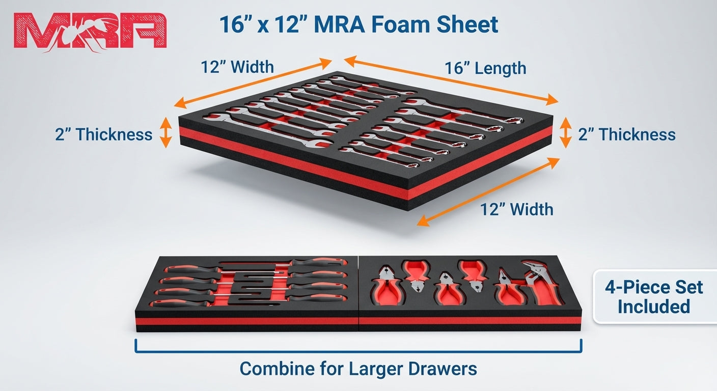Custom-Fit Tool Box Shadow Foam Inserts (4-Pack)